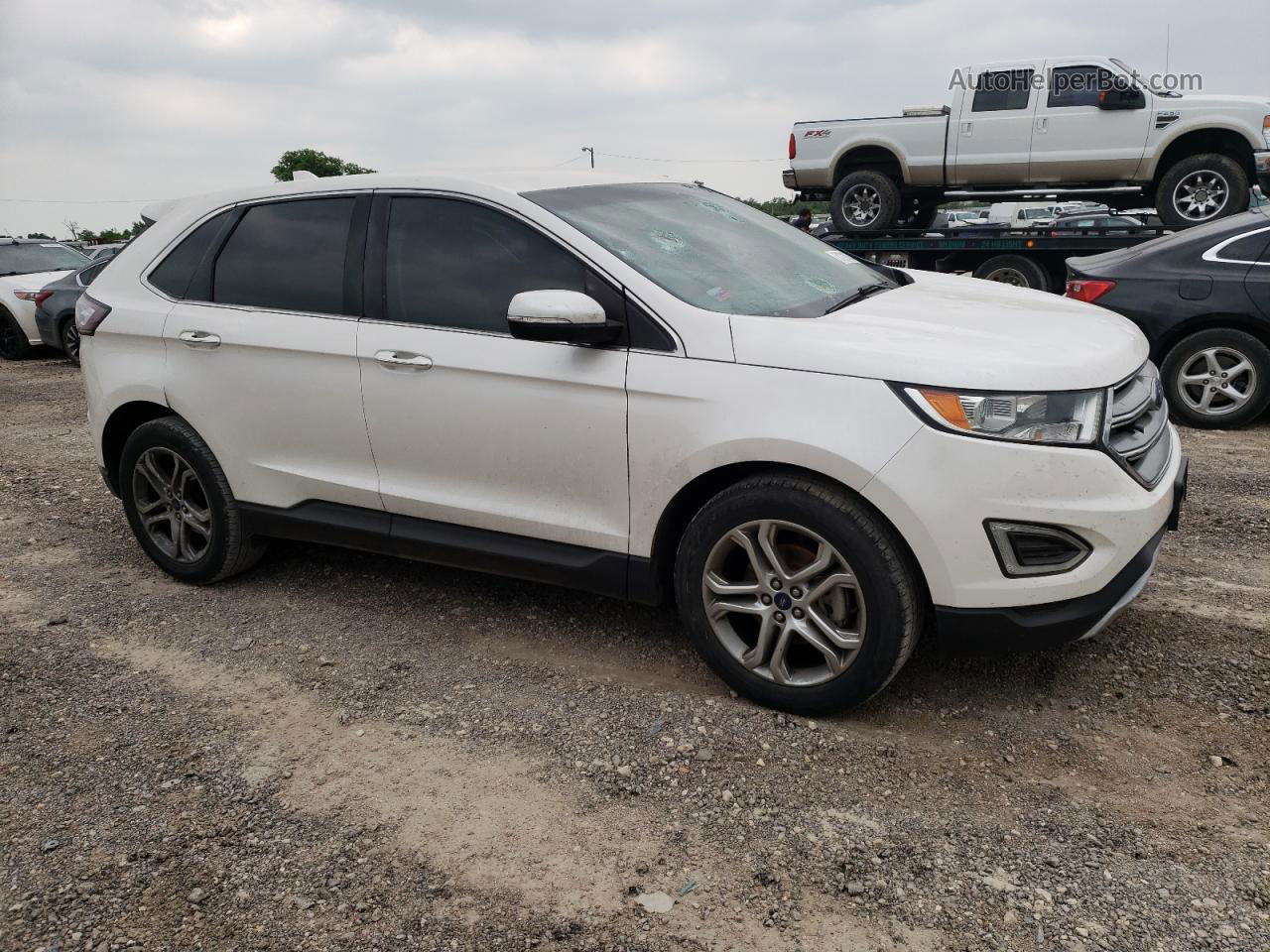 2015 Ford Edge Titanium White vin: 2FMTK3K97FBB35547