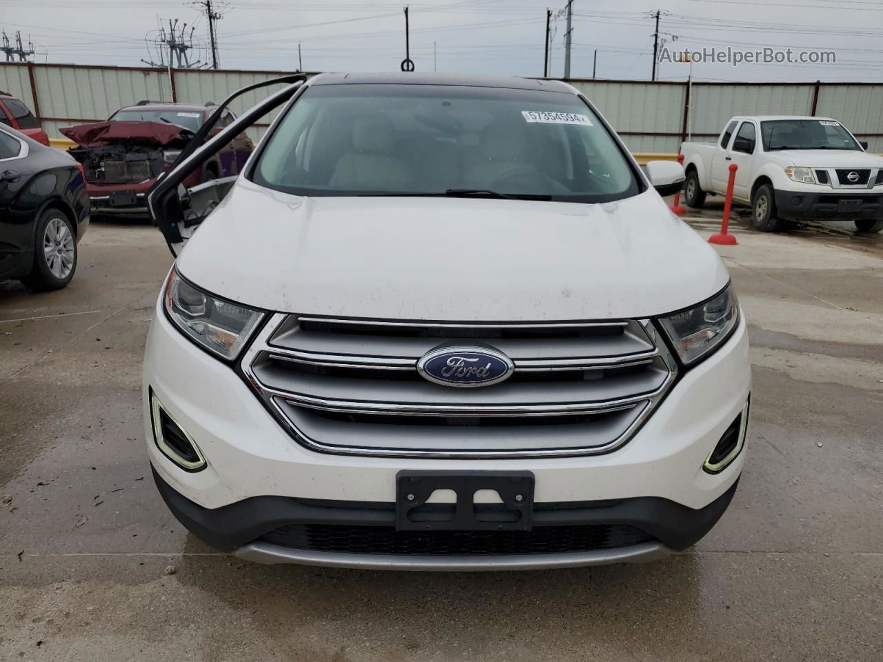 2015 Ford Edge Titanium White vin: 2FMTK3K97FBC07010