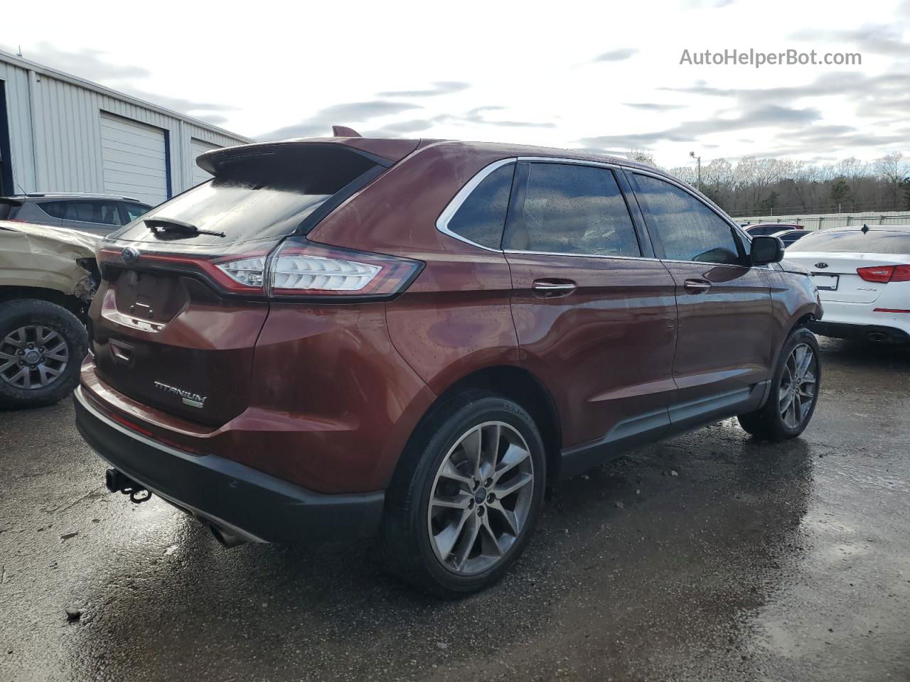 2015 Ford Edge Titanium Burgundy vin: 2FMTK3K98FBC18758