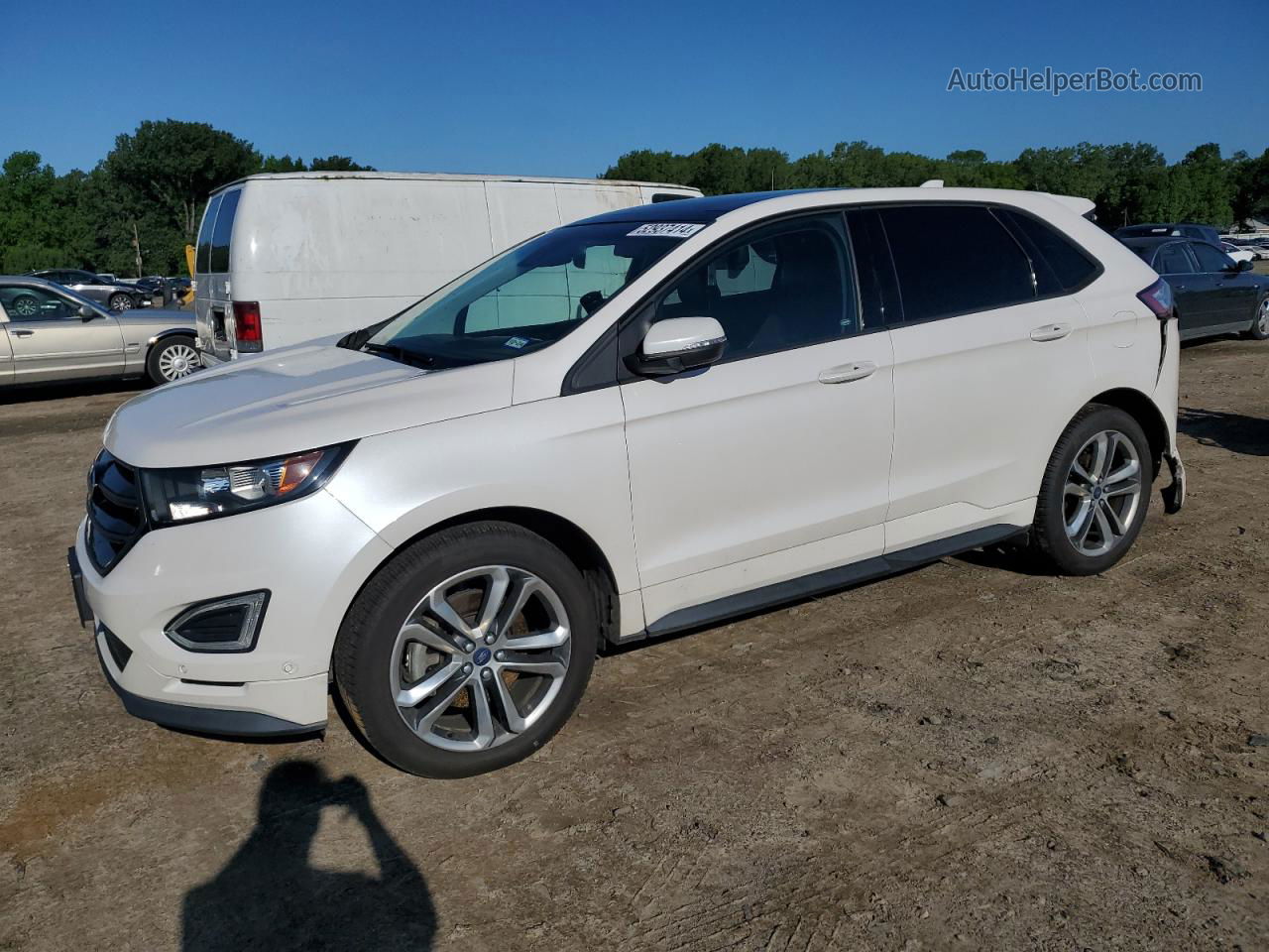 2015 Ford Edge Sport White vin: 2FMTK4AP3FBB19786