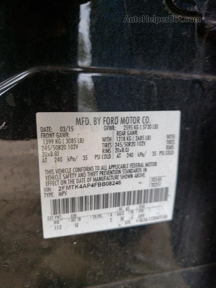 2015 Ford Edge Sport Black vin: 2FMTK4AP4FBB08246