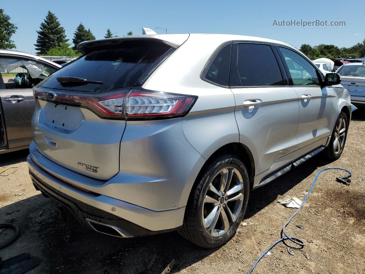 2015 Ford Edge Sport Silver vin: 2FMTK4AP9FBB54607