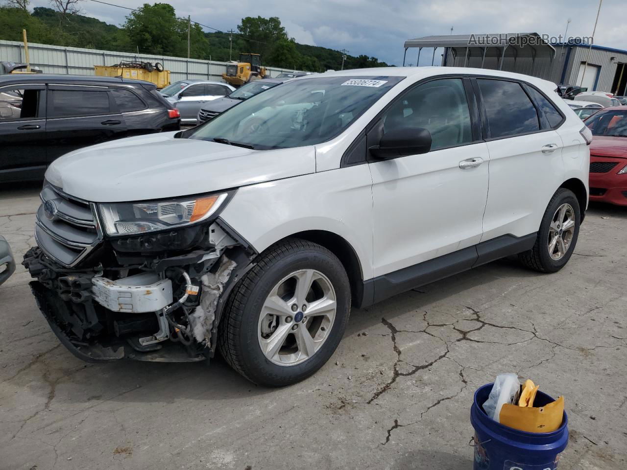 2015 Ford Edge Se White vin: 2FMTK4G80FBB97488