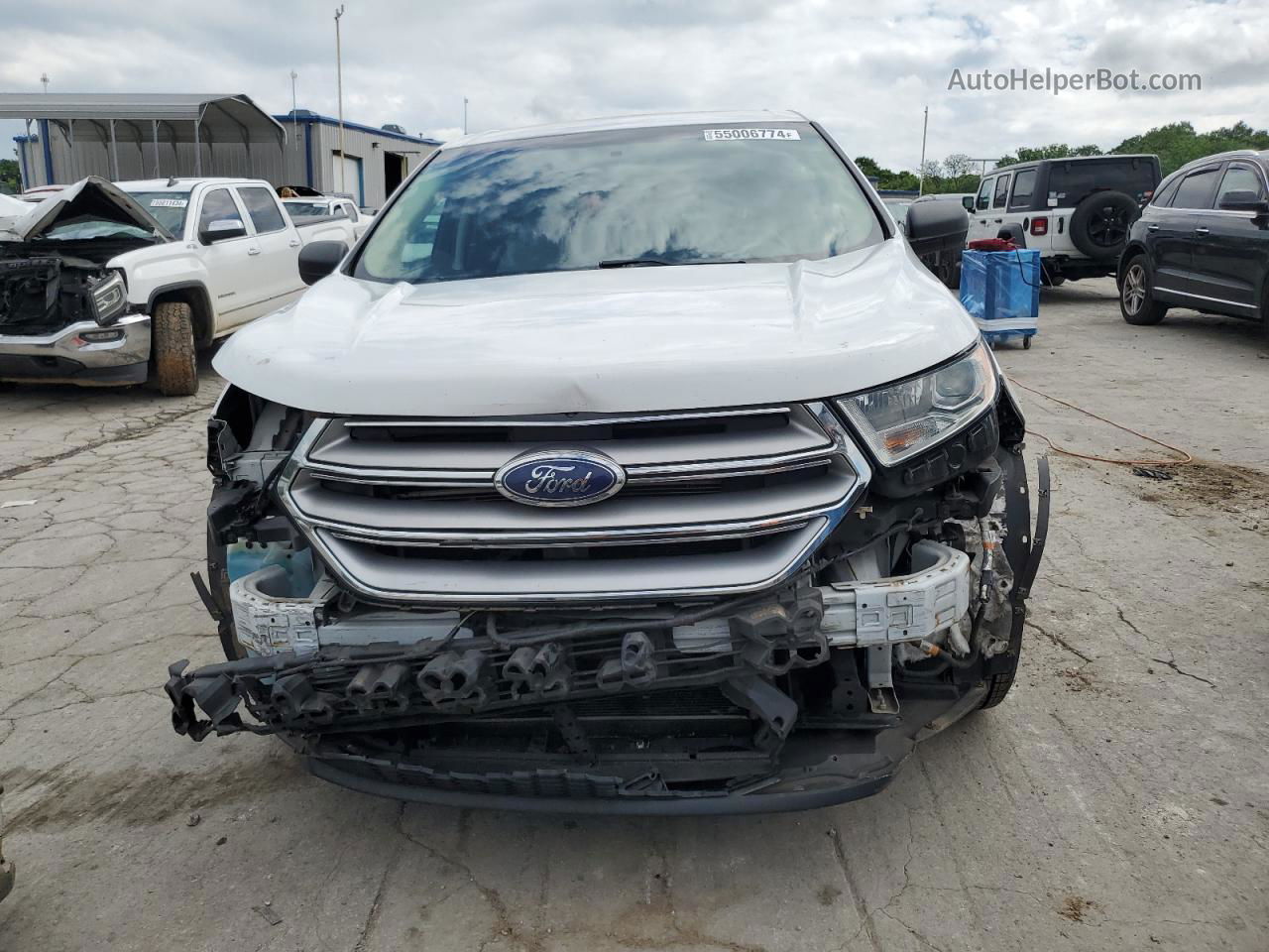 2015 Ford Edge Se White vin: 2FMTK4G80FBB97488