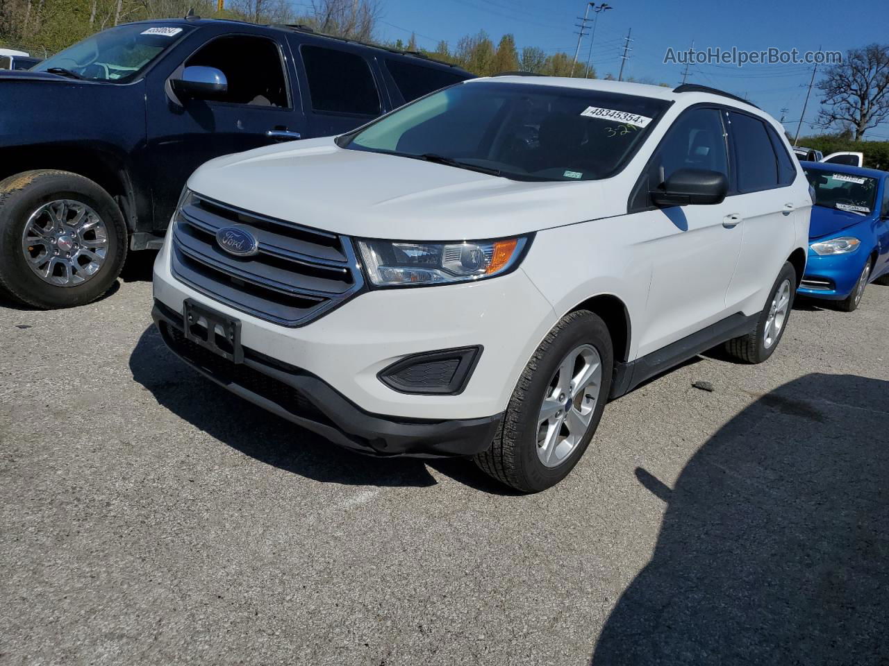 2015 Ford Edge Se White vin: 2FMTK4G99FBB94162