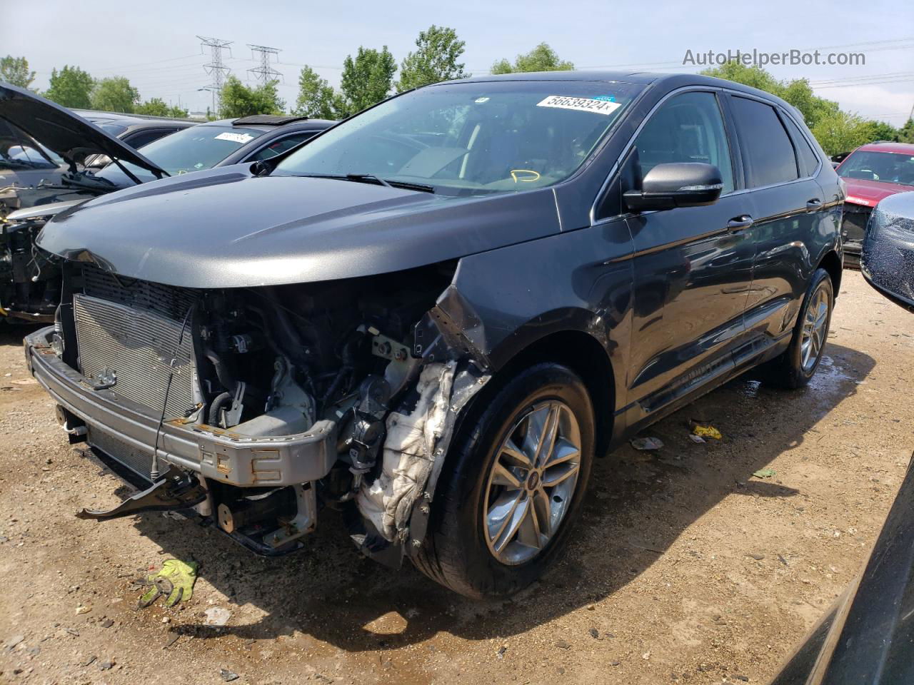 2015 Ford Edge Sel Gray vin: 2FMTK4J81FBC10306