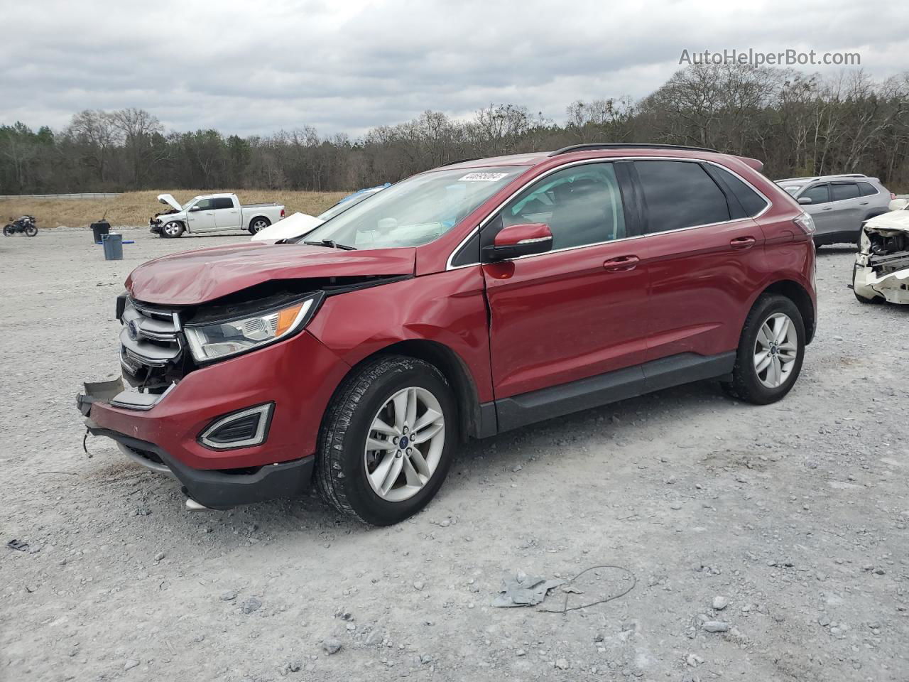 2015 Ford Edge Sel Red vin: 2FMTK4J83FBB90480