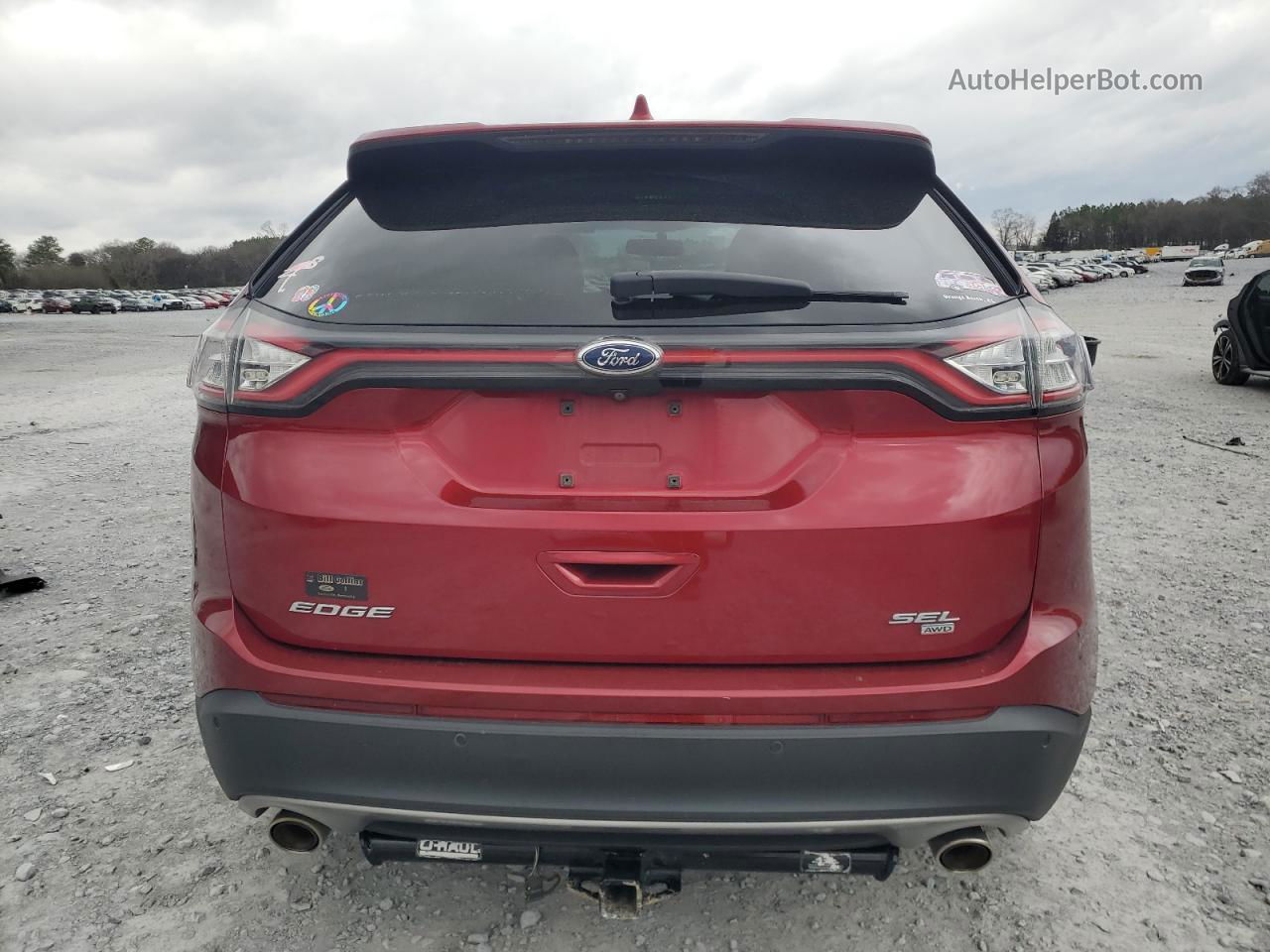 2015 Ford Edge Sel Red vin: 2FMTK4J83FBB90480