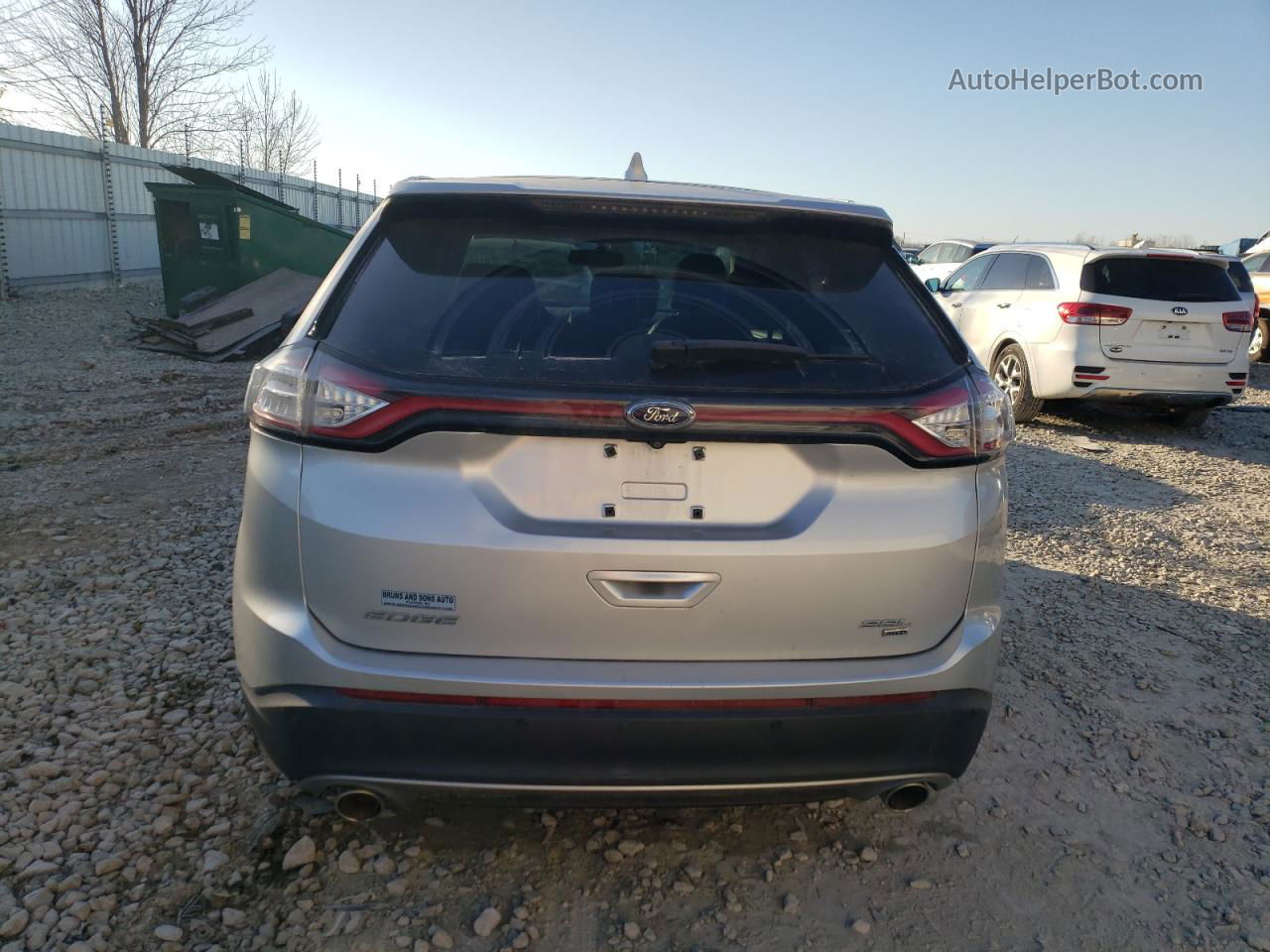 2015 Ford Edge Sel Silver vin: 2FMTK4J83FBC21582