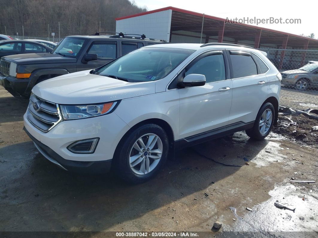 2015 Ford Edge Sel White vin: 2FMTK4J84FBB41515