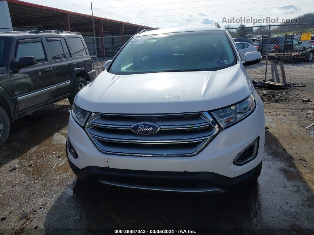 2015 Ford Edge Sel White vin: 2FMTK4J84FBB41515