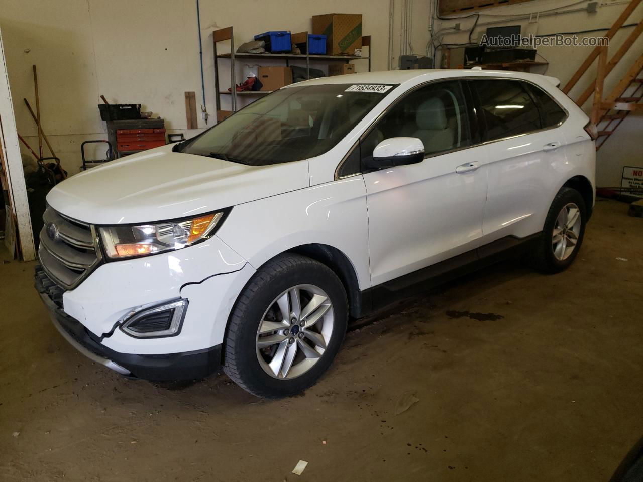 2015 Ford Edge Sel White vin: 2FMTK4J84FBC07982