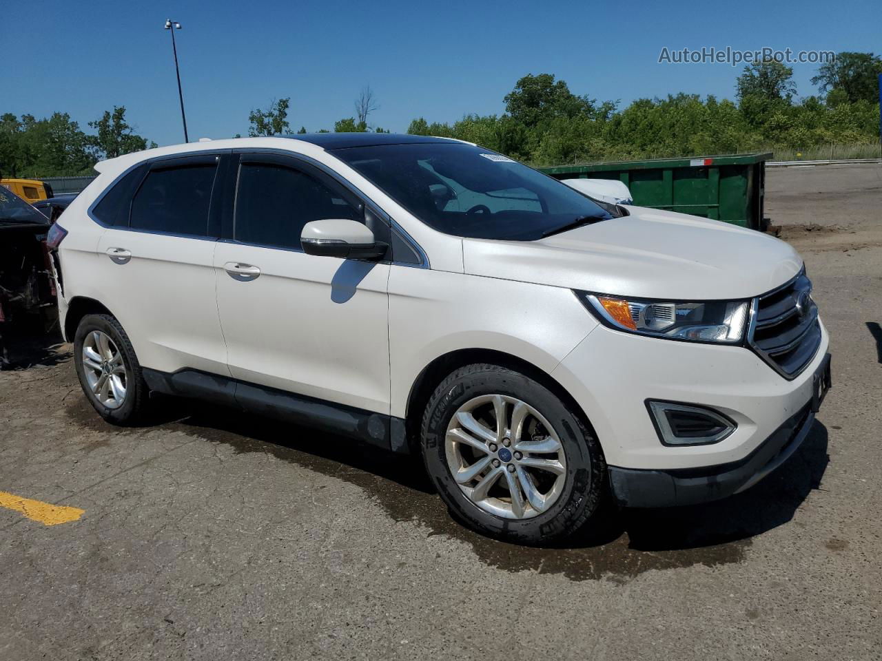 2015 Ford Edge Sel Белый vin: 2FMTK4J86FBB62740