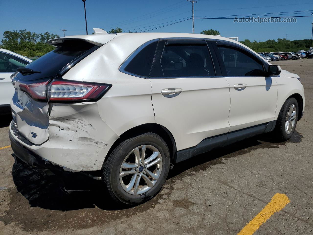 2015 Ford Edge Sel Белый vin: 2FMTK4J86FBB62740