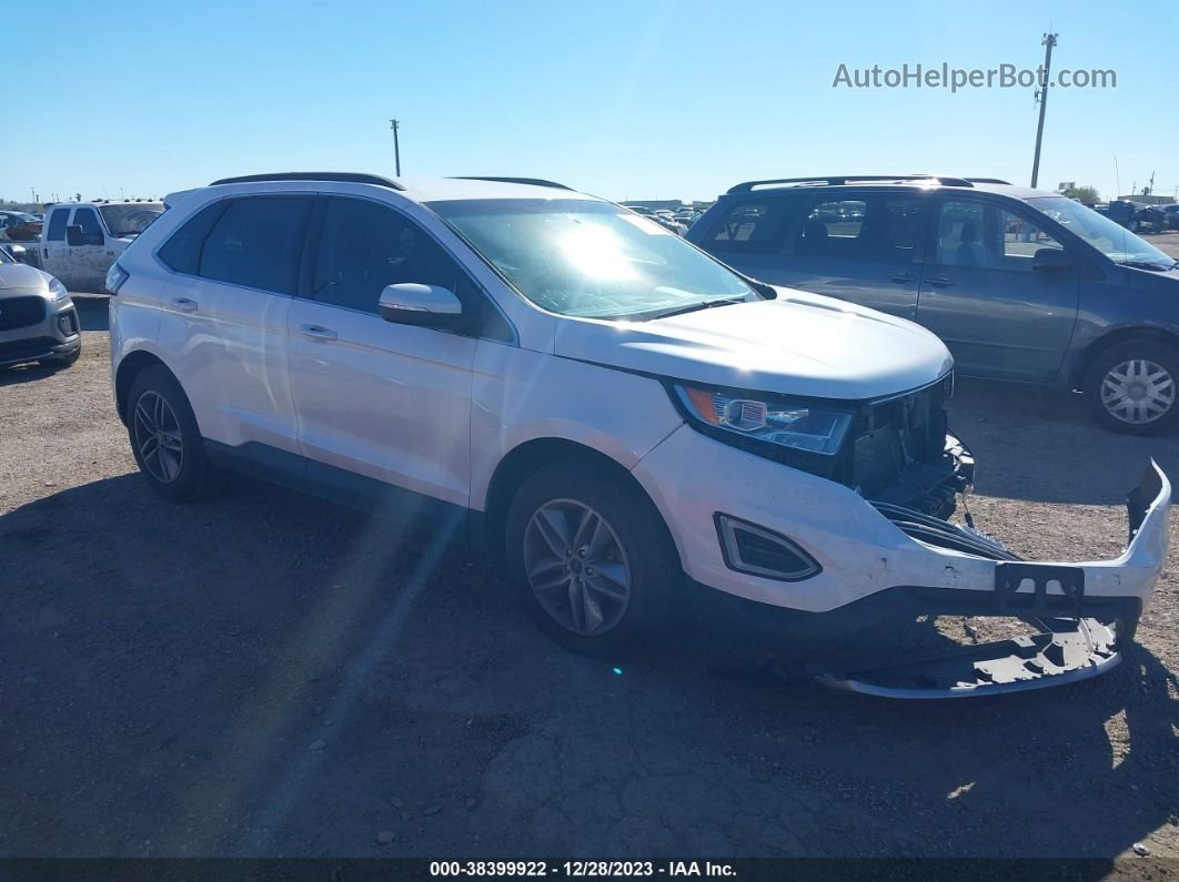 2015 Ford Edge Sel White vin: 2FMTK4J86FBB82793