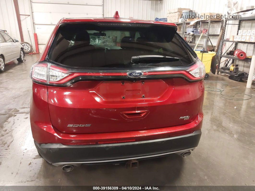 2015 Ford Edge Sel Red vin: 2FMTK4J87FBB73407