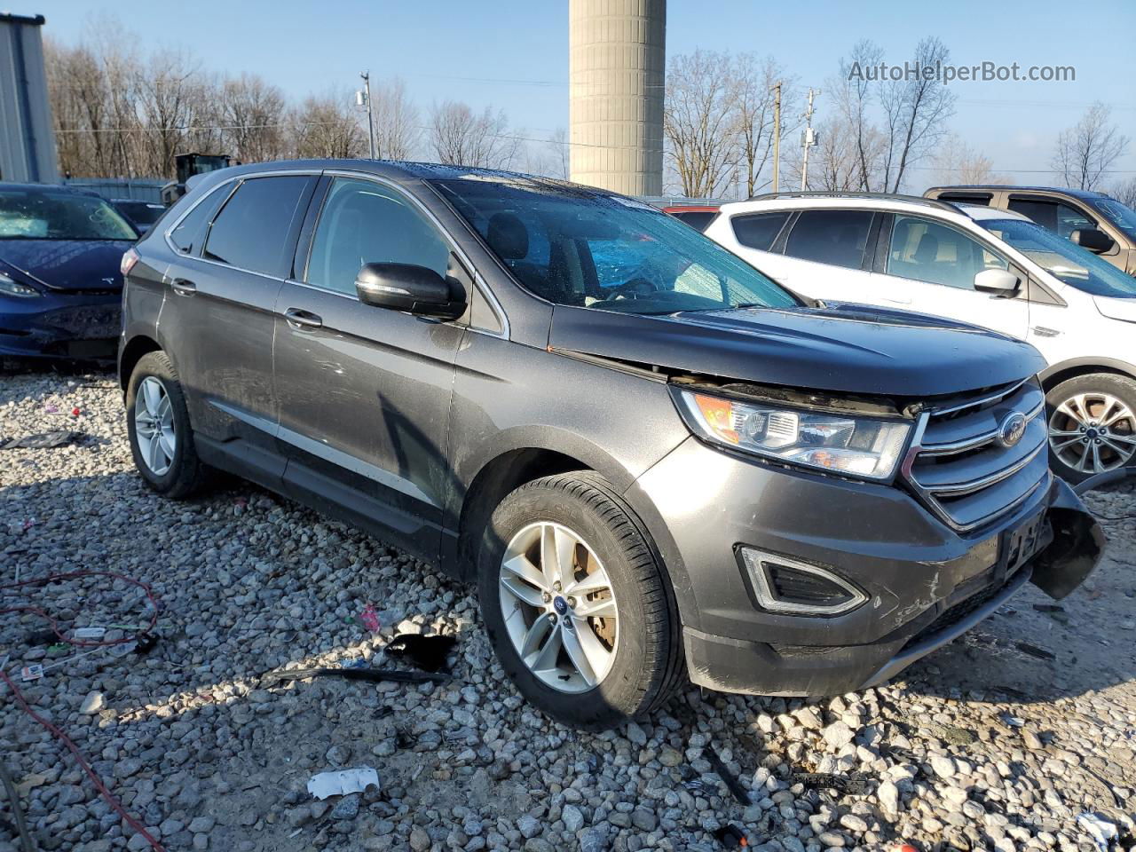 2015 Ford Edge Sel Серый vin: 2FMTK4J87FBC08480