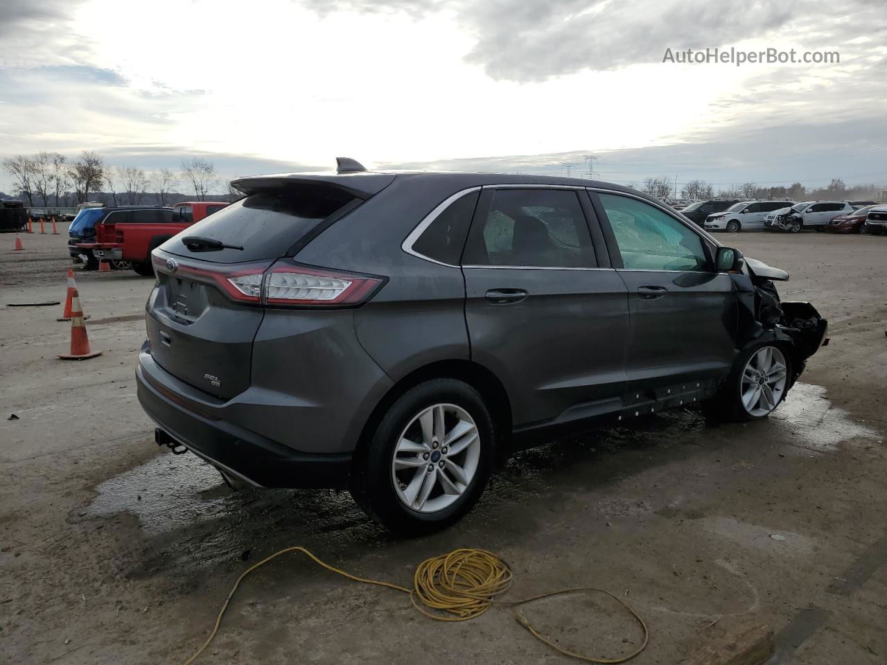 2015 Ford Edge Sel Gray vin: 2FMTK4J88FBC37647