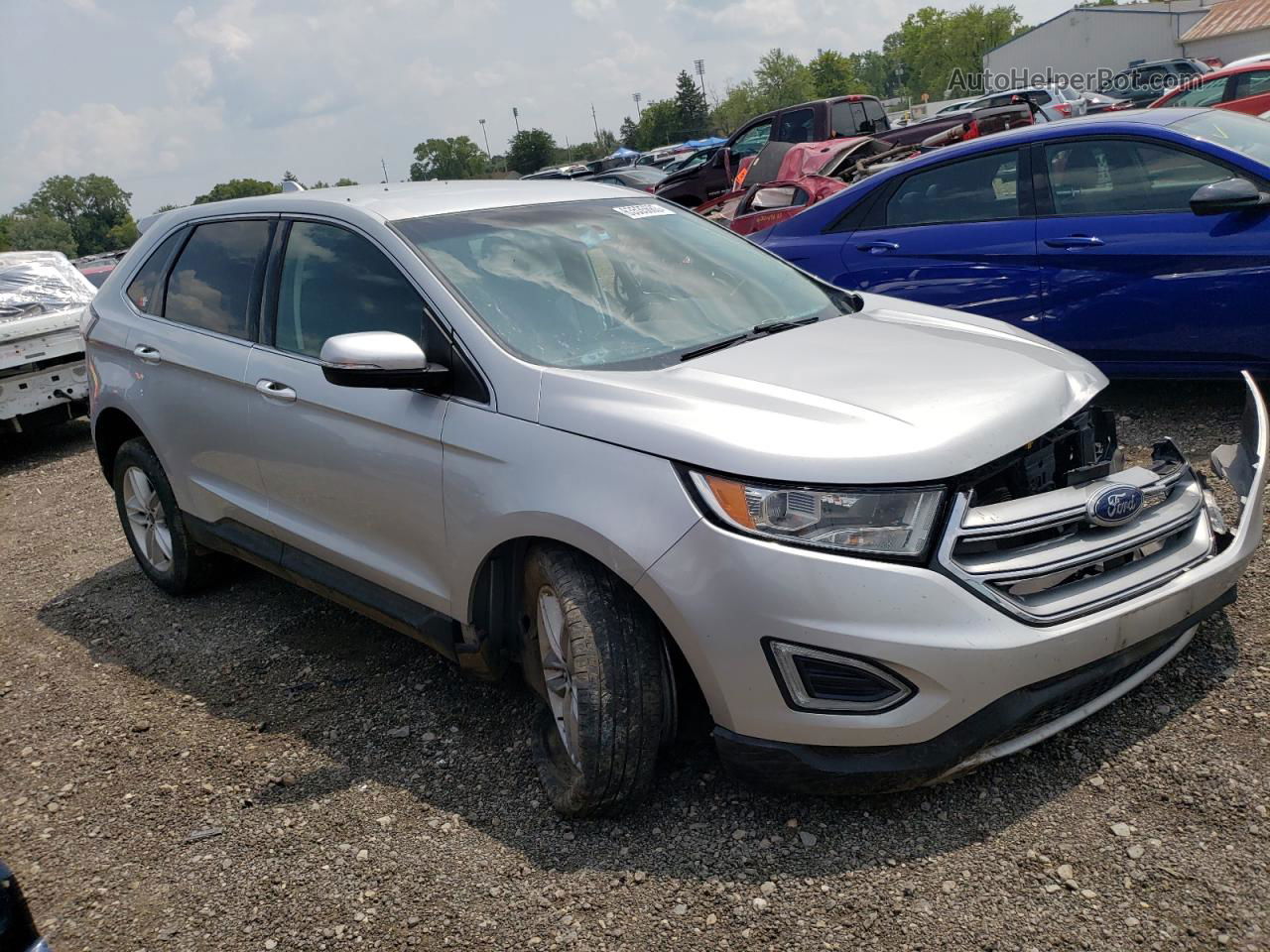 2015 Ford Edge Sel Серебряный vin: 2FMTK4J89FBB17663