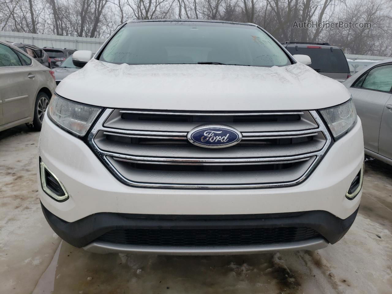 2015 Ford Edge Sel White vin: 2FMTK4J89FBB65566