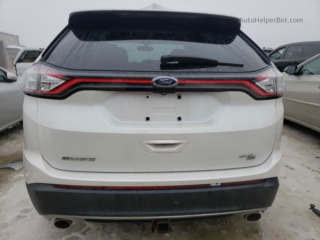 2015 Ford Edge Sel White vin: 2FMTK4J89FBB65566