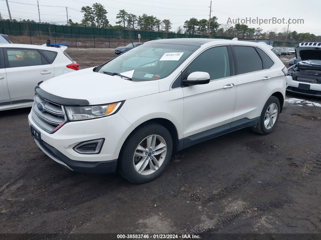 2015 Ford Edge Sel White vin: 2FMTK4J89FBC18430