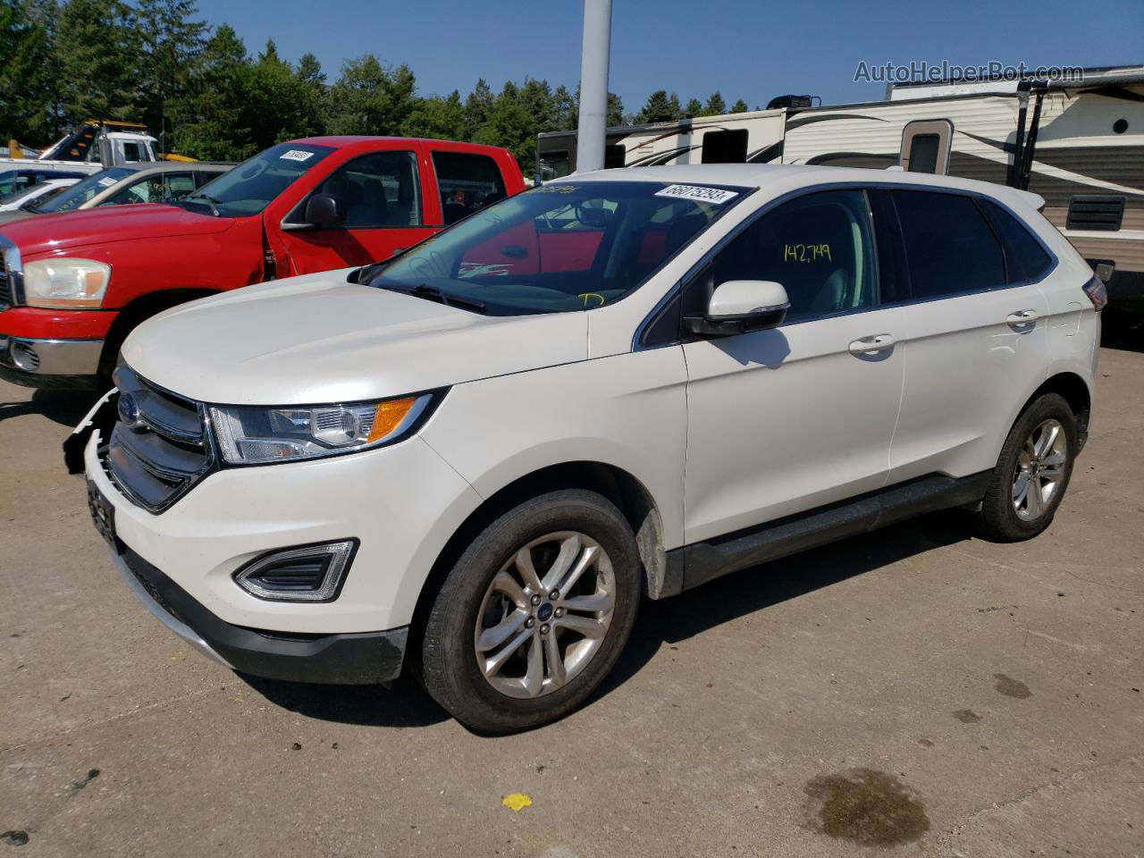 2015 Ford Edge Sel Белый vin: 2FMTK4J8XFBB55211