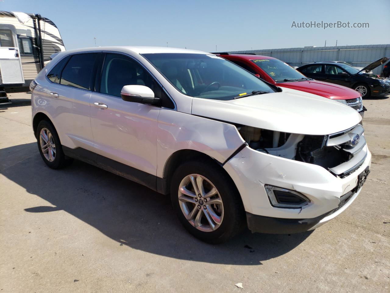 2015 Ford Edge Sel White vin: 2FMTK4J8XFBB55211