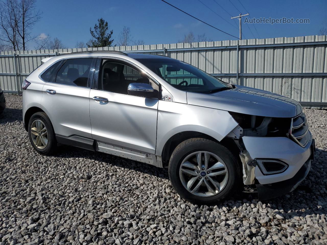 2015 Ford Edge Sel Silver vin: 2FMTK4J90FBC17045