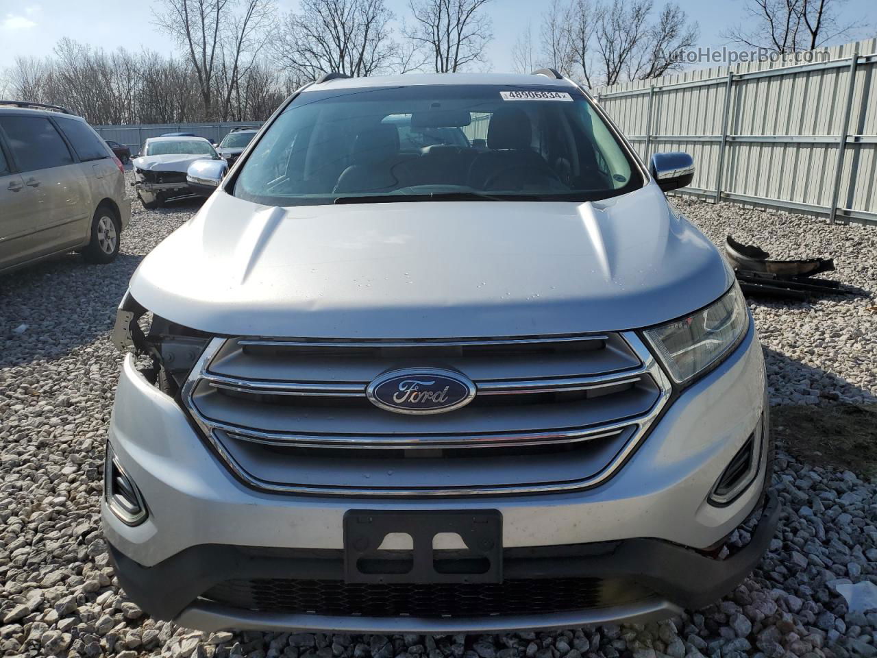 2015 Ford Edge Sel Silver vin: 2FMTK4J90FBC17045