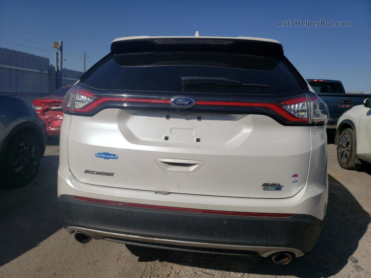 2015 Ford Edge Sel White vin: 2FMTK4J93FBB50165