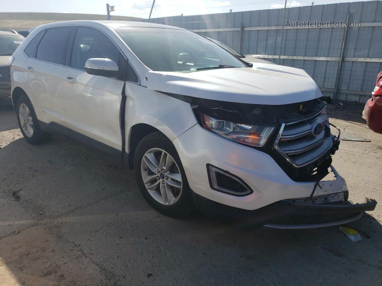 2015 Ford Edge Sel White vin: 2FMTK4J93FBB50165