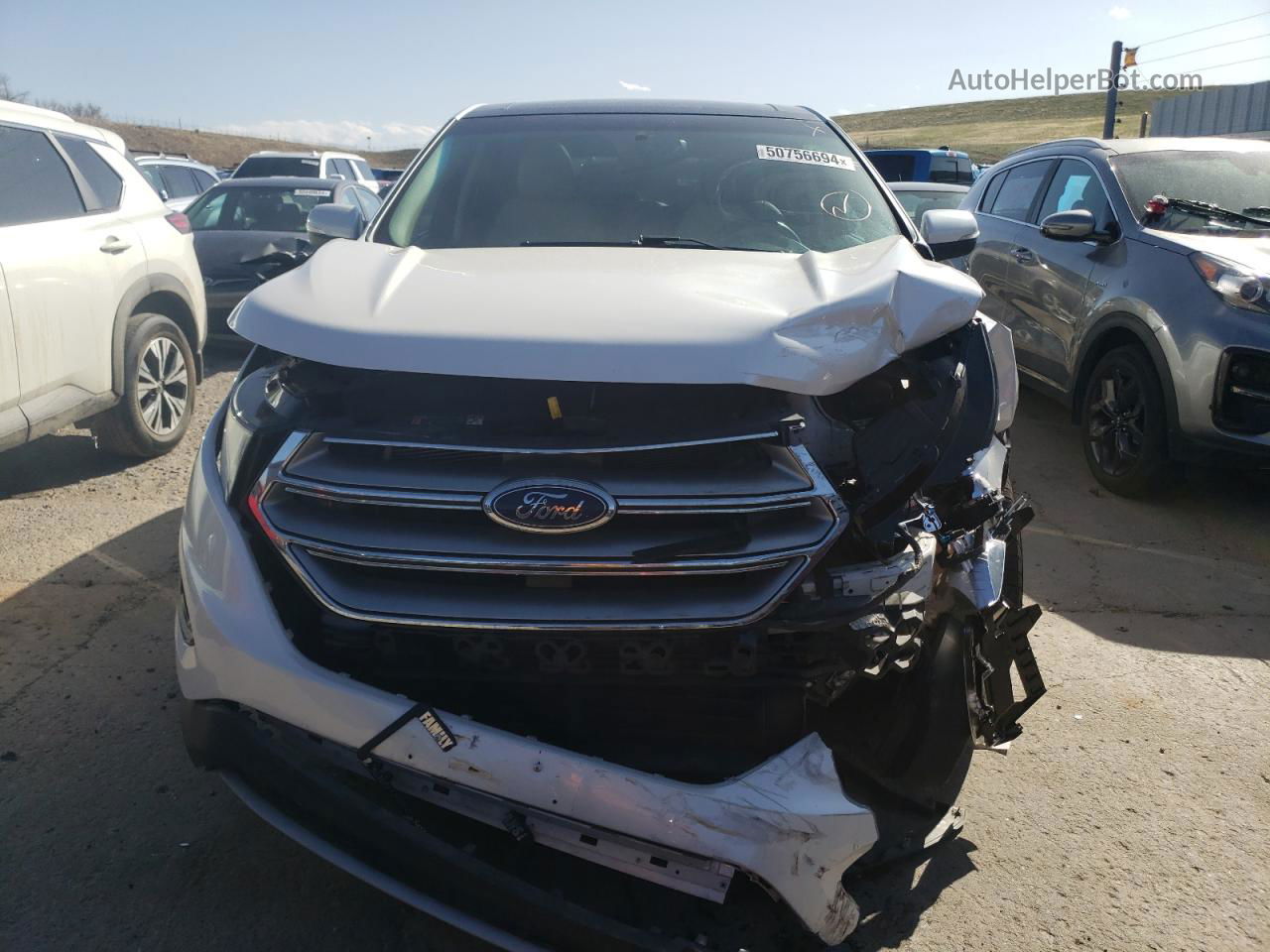 2015 Ford Edge Sel White vin: 2FMTK4J93FBB50165