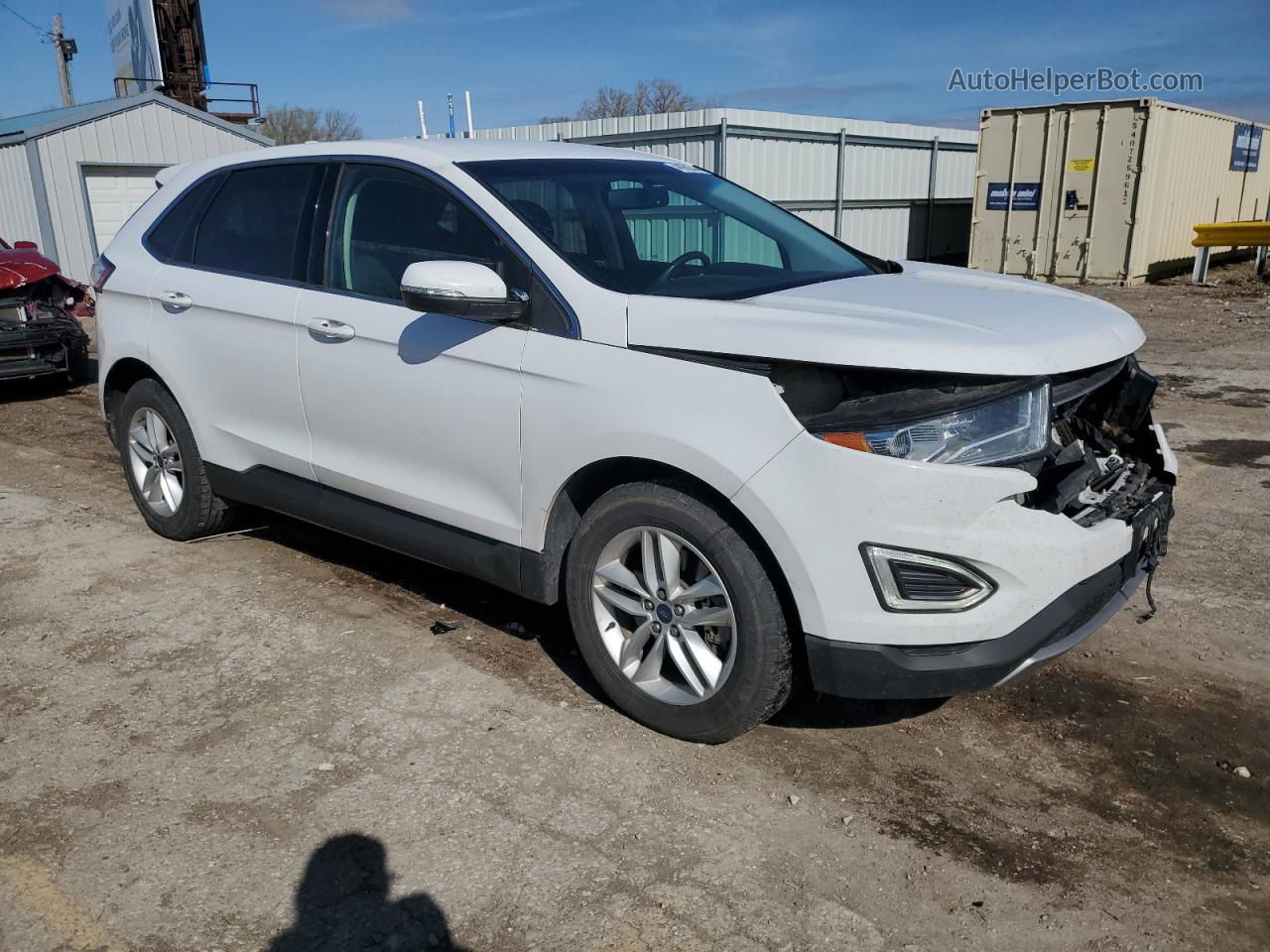 2015 Ford Edge Sel White vin: 2FMTK4J93FBB72408