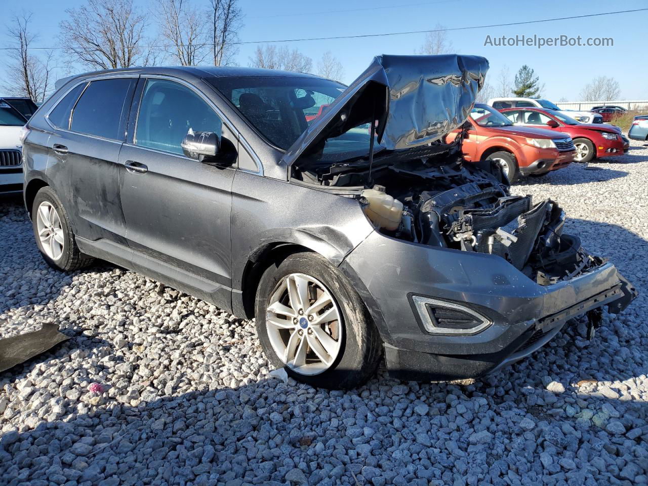 2015 Ford Edge Sel Gray vin: 2FMTK4J95FBB68599