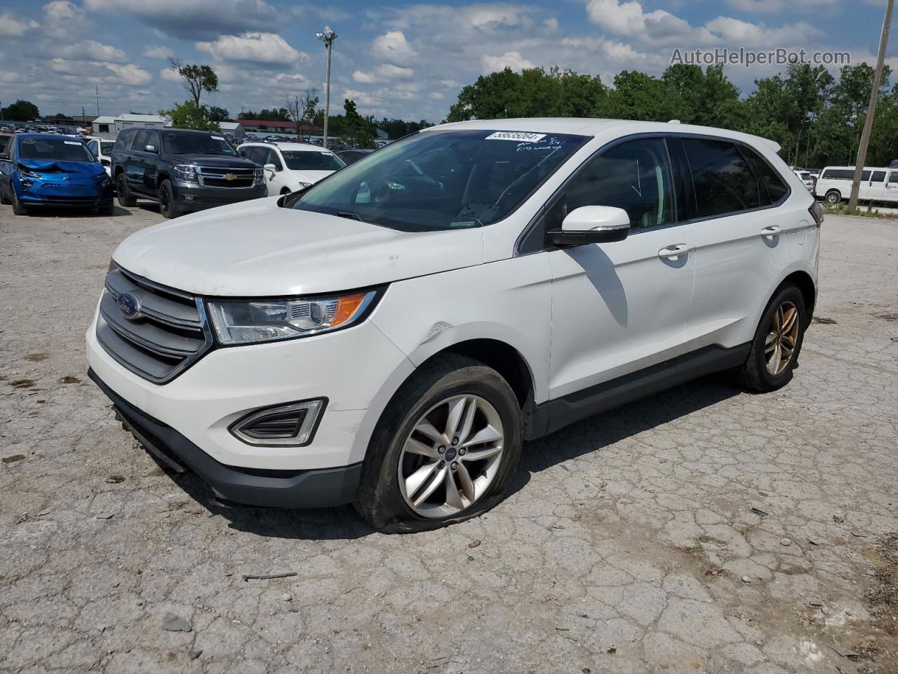 2015 Ford Edge Sel Белый vin: 2FMTK4J97FBB34891