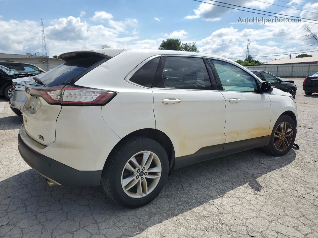 2015 Ford Edge Sel White vin: 2FMTK4J97FBB34891