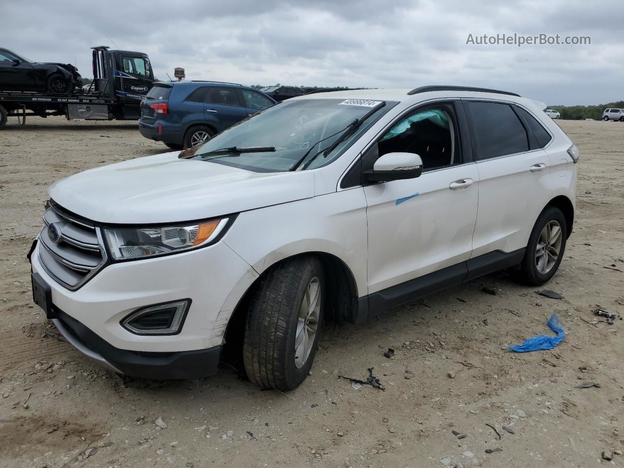 2015 Ford Edge Sel Белый vin: 2FMTK4J97FBB58852