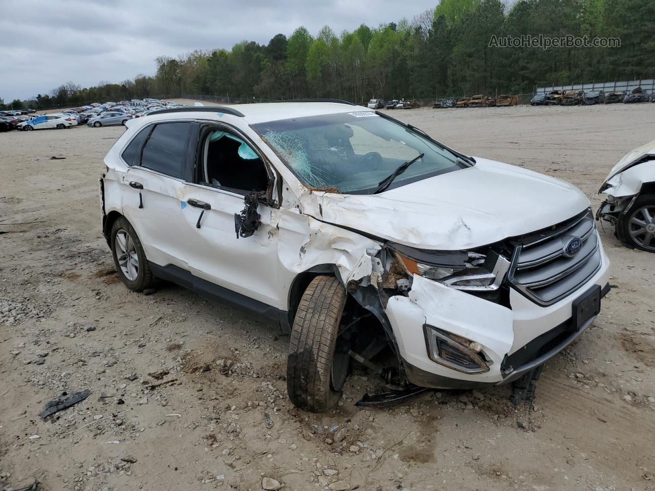 2015 Ford Edge Sel White vin: 2FMTK4J97FBB58852