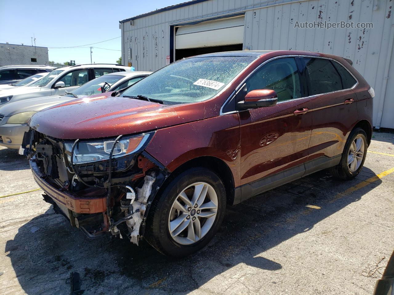 2015 Ford Edge Sel Burgundy vin: 2FMTK4J97FBB64411