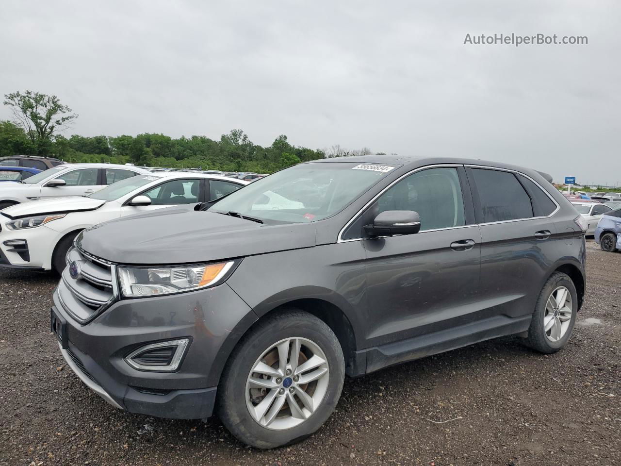 2015 Ford Edge Sel Gray vin: 2FMTK4J9XFBB33878