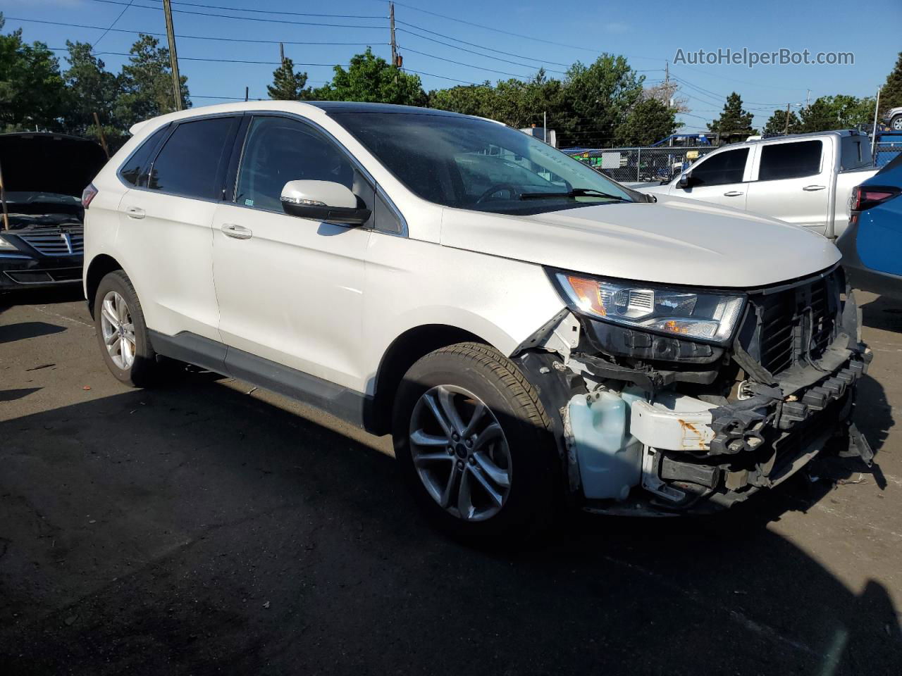 2015 Ford Edge Sel Белый vin: 2FMTK4J9XFBC17828