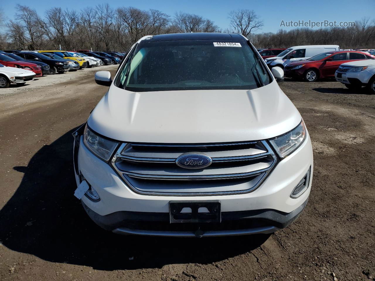 2015 Ford Edge Titanium White vin: 2FMTK4K80FBB67401