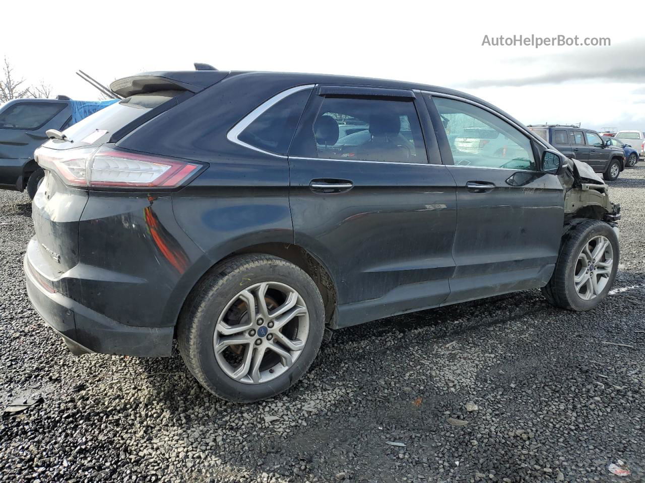 2015 Ford Edge Titanium Черный vin: 2FMTK4K84FBB56160