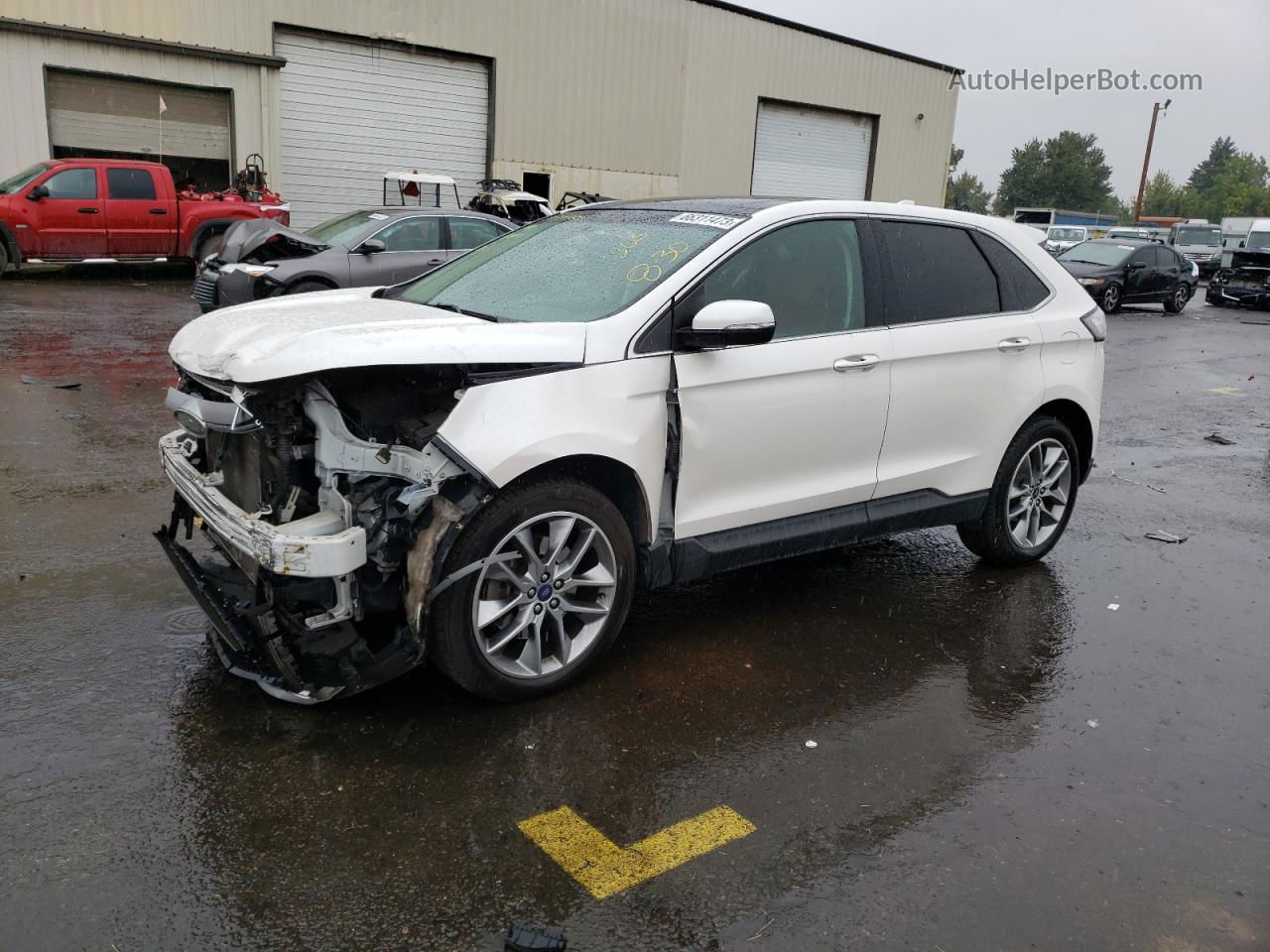 2015 Ford Edge Titanium White vin: 2FMTK4K86FBB40722