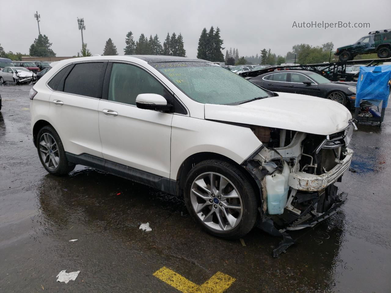 2015 Ford Edge Titanium White vin: 2FMTK4K86FBB40722