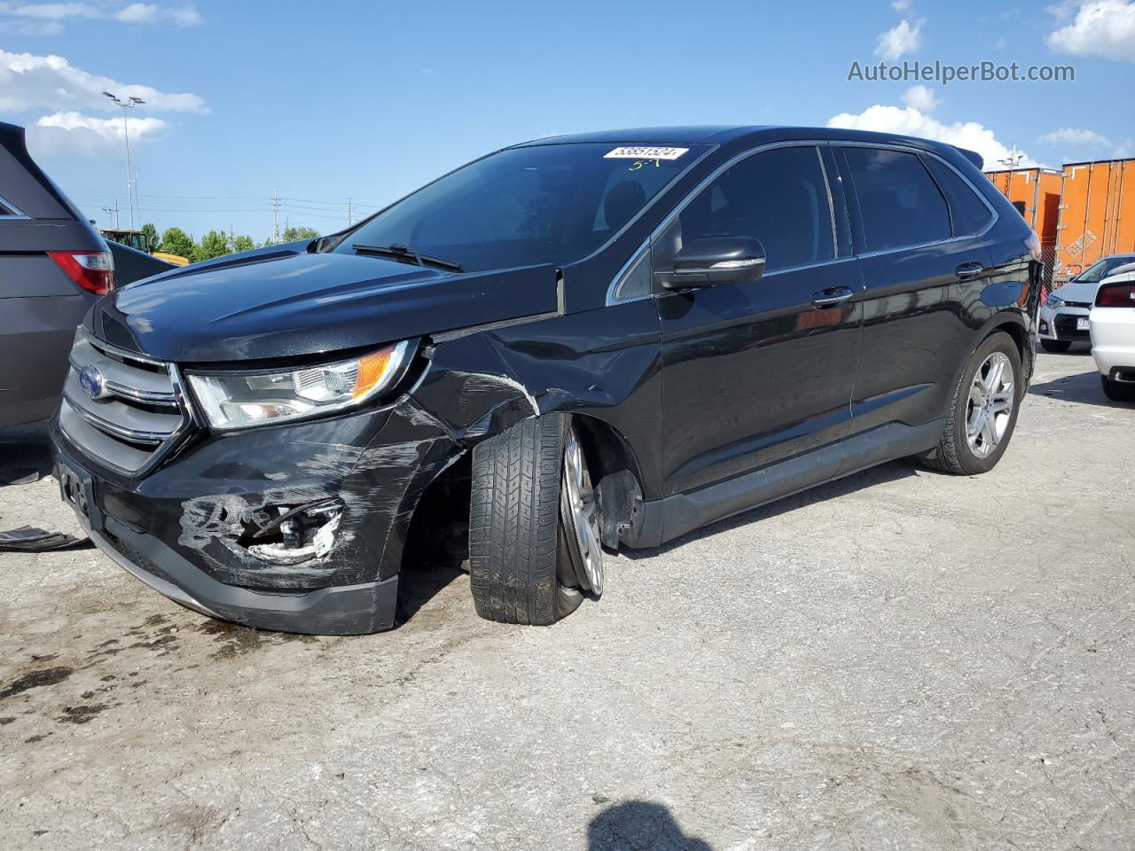 2015 Ford Edge Titanium Черный vin: 2FMTK4K88FBB56310