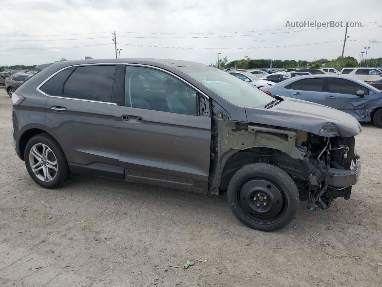 2015 Ford Edge Titanium Серый vin: 2FMTK4K90FBB02928