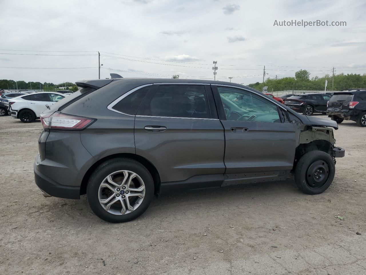 2015 Ford Edge Titanium Серый vin: 2FMTK4K90FBB02928