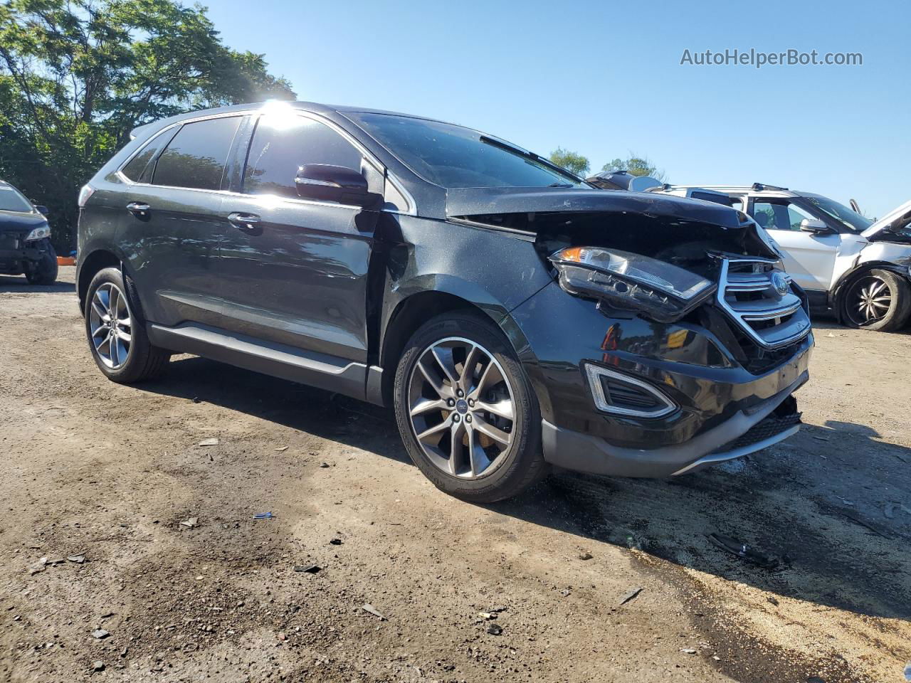 2015 Ford Edge Titanium Черный vin: 2FMTK4K92FBB24672